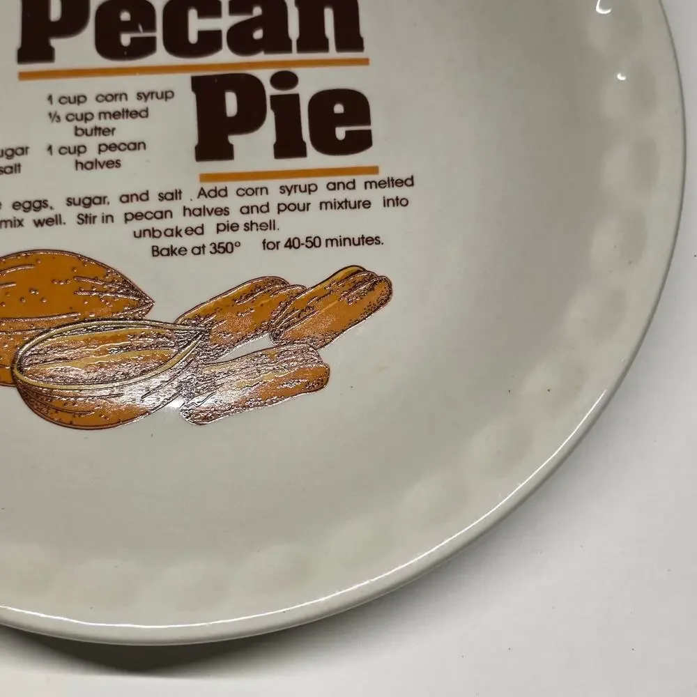 Mount Clemens Pottery Pecan Pie Recipe Dinner Plate 10
